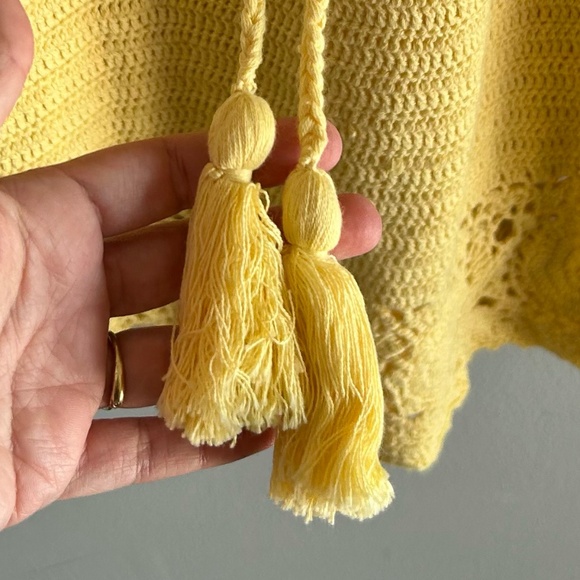 Spell & The Gypsy Let The Sunshine In Crochet Mini Dress Yellow Small - Picture 6 of 16